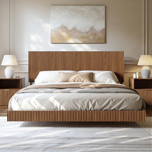 Evermagin Walnut King Floating Bed