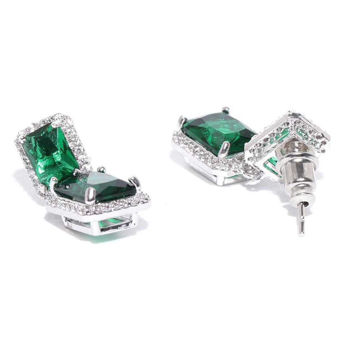 Silver Plated Crystal Drop Earrings for Valentine