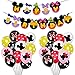 Nesloonp Mickey Party Luftballons, 25 pcs 12 Zoll Mickey Mouse Themed Geburtstag Dekorationen schwarz rot Weiß Mickey Luftballons, Happy Birthday Banner Folienballons für Mickey Mouse Themenparty