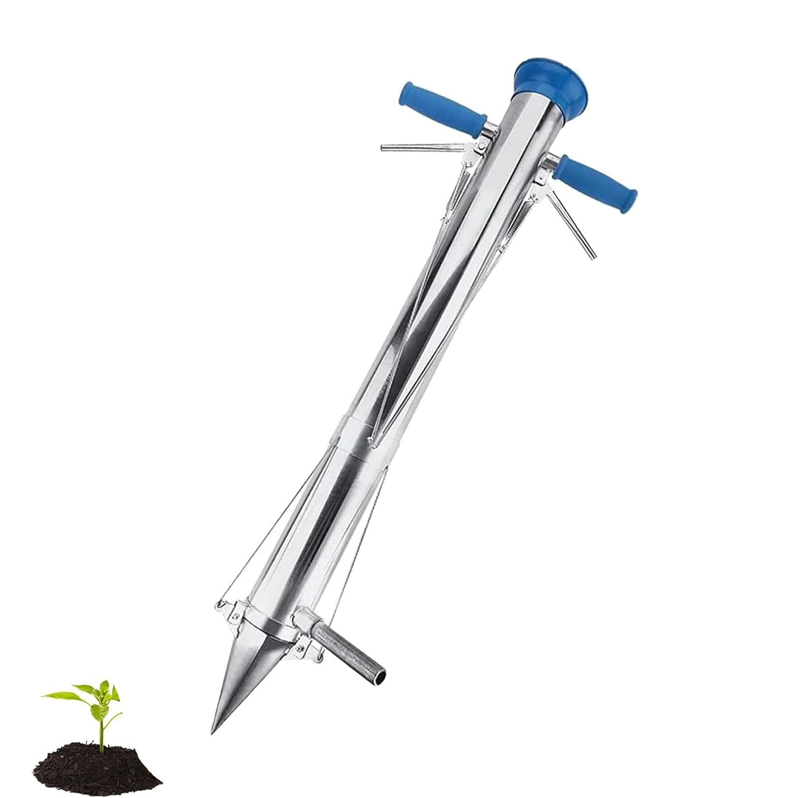 XNZJHPP Seedling Transplanter, Flower Onion Planting Tool, Stainless Steel Seedling Transplanter With Soft Grip, Diameter 7.5 Cm And Depth 12 Cm, For Garden, Yard, Greenhouse (A)