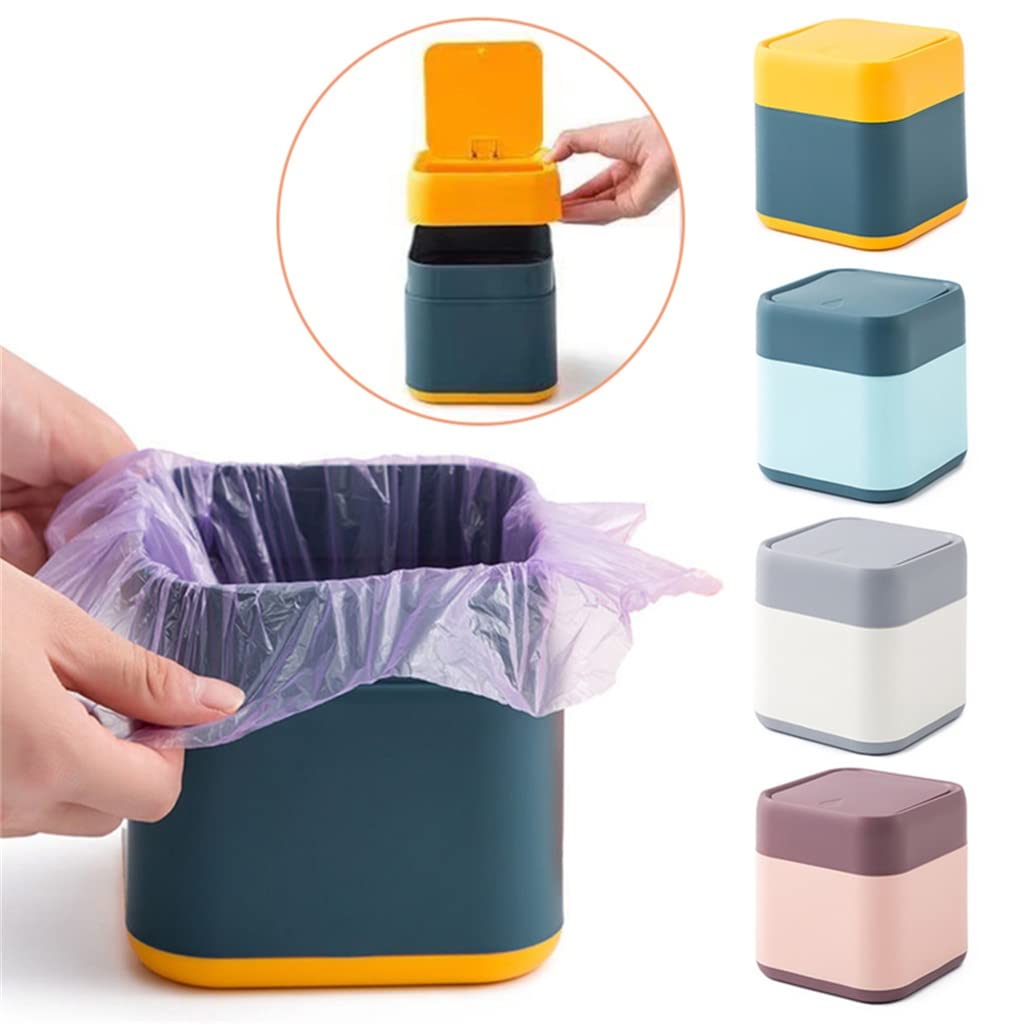 Mini-Mülleimer für den Schreibtisch, Kleiner Mülleimer für den Schreibtisch, für das Home-Office, Tisch, Mini-Mülleimer mit Deckel, Mülleimer für den Haushalt, Kleinigke
