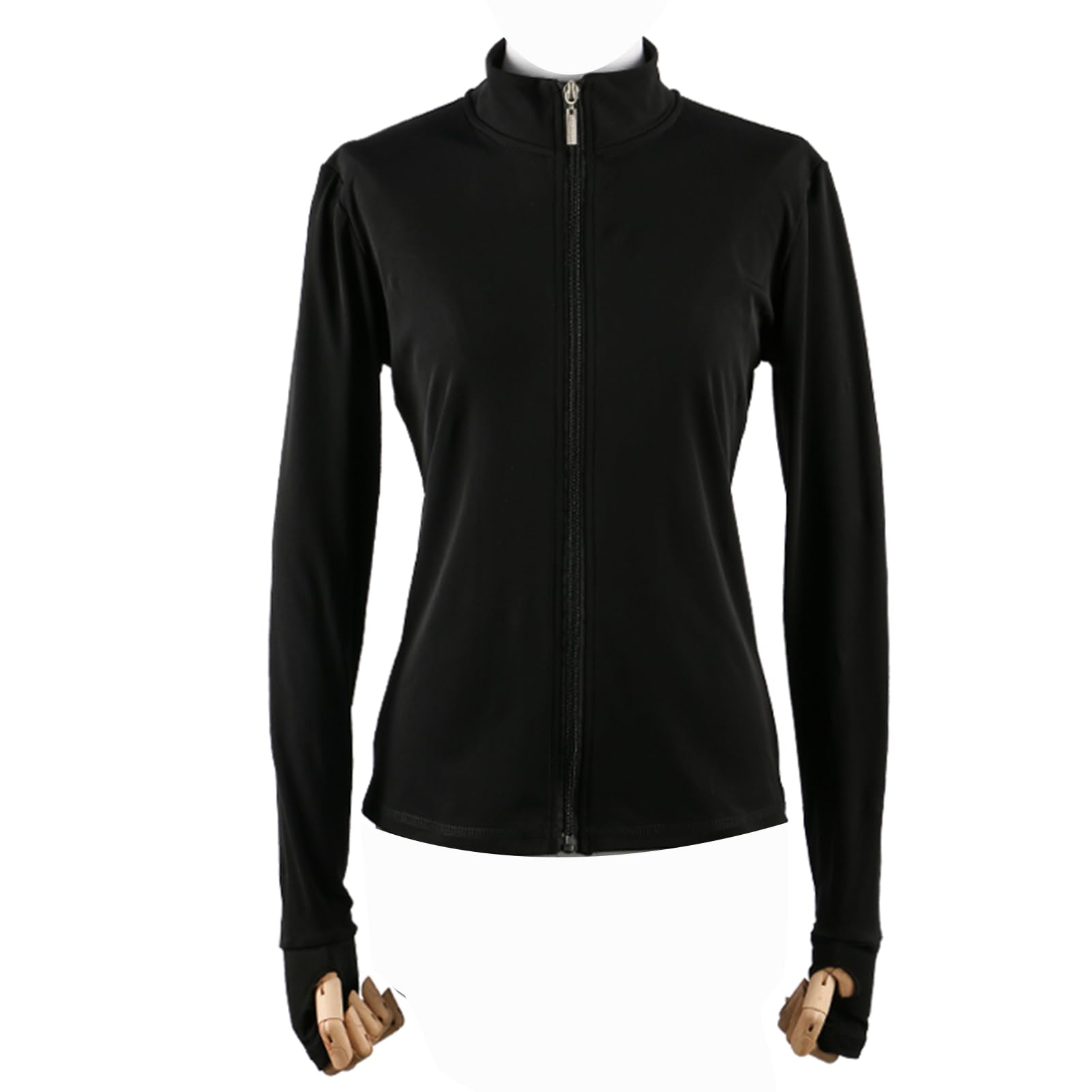 Générique Giacche per Pattinaggio Artistico Termiche Pile con Rhinestones Ice Skate Allenamento da Pattinaggio sul Ghiaccio per Donna E Bambina(Size:S,Color:Nero)