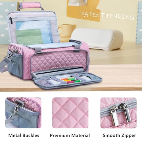Image of AMOIGEE Carrying Case for Cricutt Joy Xtra, Joy Extra Bag, Full Open Case with Pockets for Cricutt Joy Xtra Accessories and Tools, Dust Cover, Mat