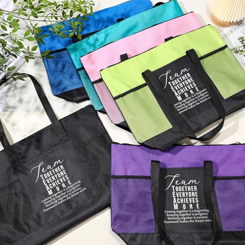 Image of 6 Pcs Team Appreciation Tote Bags Pocket for Women Employee Appreciation Gifts for Nurses Volunteer Cowork