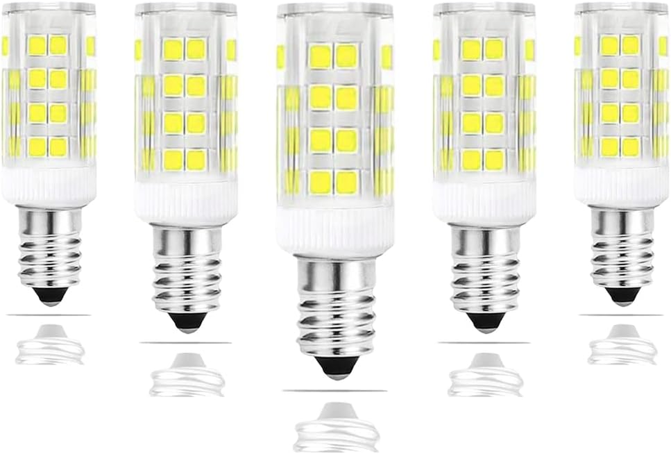 - New E14 LED Bulb, 4W E14 Base Bulb, 40W Halogen Lamp Equivalent, Energy Saving, High Brightness 400LM, Omnidirectional Wide Light Distribution, Dimmable, Daylight, 6000K (Pack of 5)