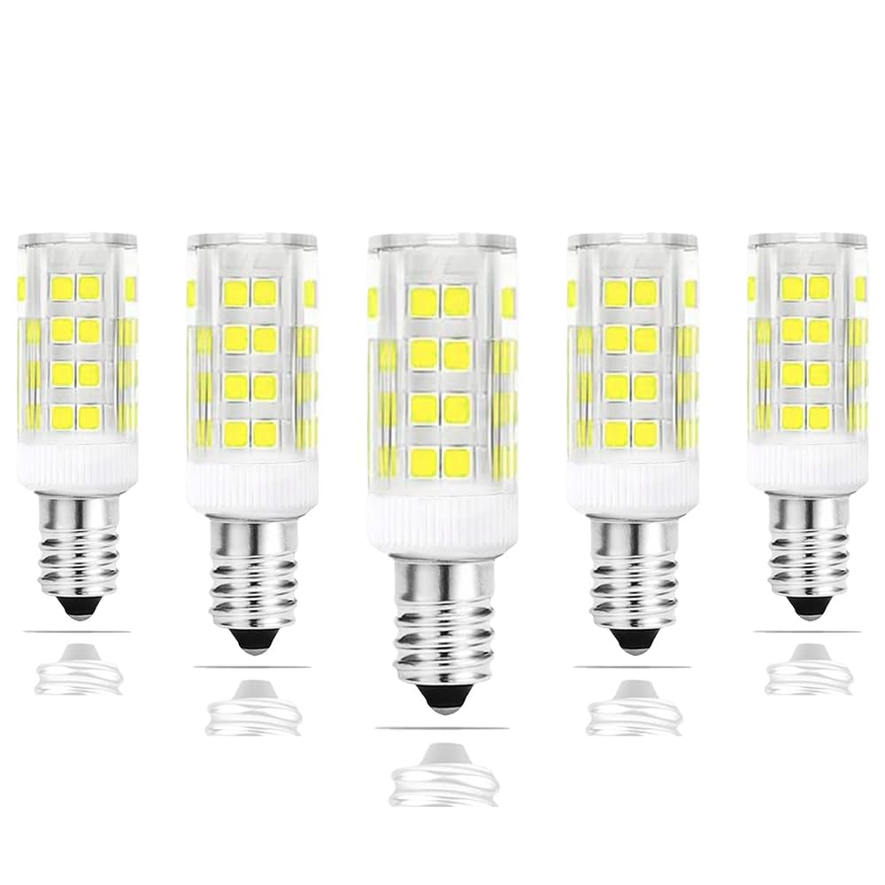 E14 LED 電球 4W E14口金 電球 40Wハロゲンランプ相当, 省エネ 高輝度350LM 全方向広配光 可調光 昼光色 6000K，トルコランプの交換、レンジフードの交換 (5個入り)