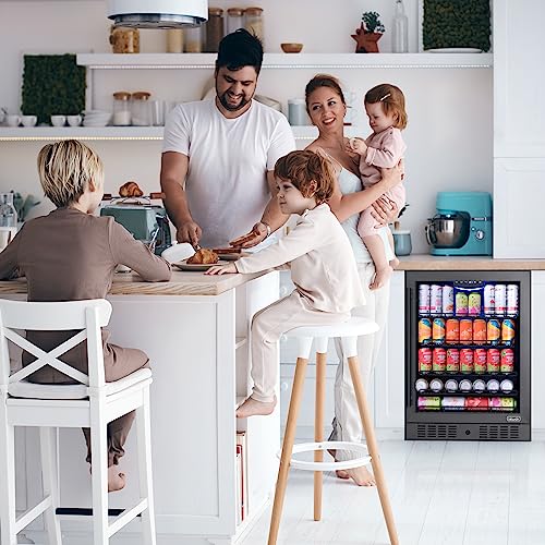 NewAir 24 Inch Beverage Refrigerator Cooler | 177 Can | Black Stainless Steel, Triple-Layer Tempered Glass Door Fridge, Built-in Under Counter Drink Refrigerator, Freestanding Fridge, Compressor Cool 9 NewAir 24 Inch Beverage Refrigerator Cooler | 177 Can | Black Stainless Steel, Triple-Layer Tempered Glass Door Fridge, Built-in Under Counter Drink Refrigerator, Freestanding Fridge, Compressor Cool - Image 7