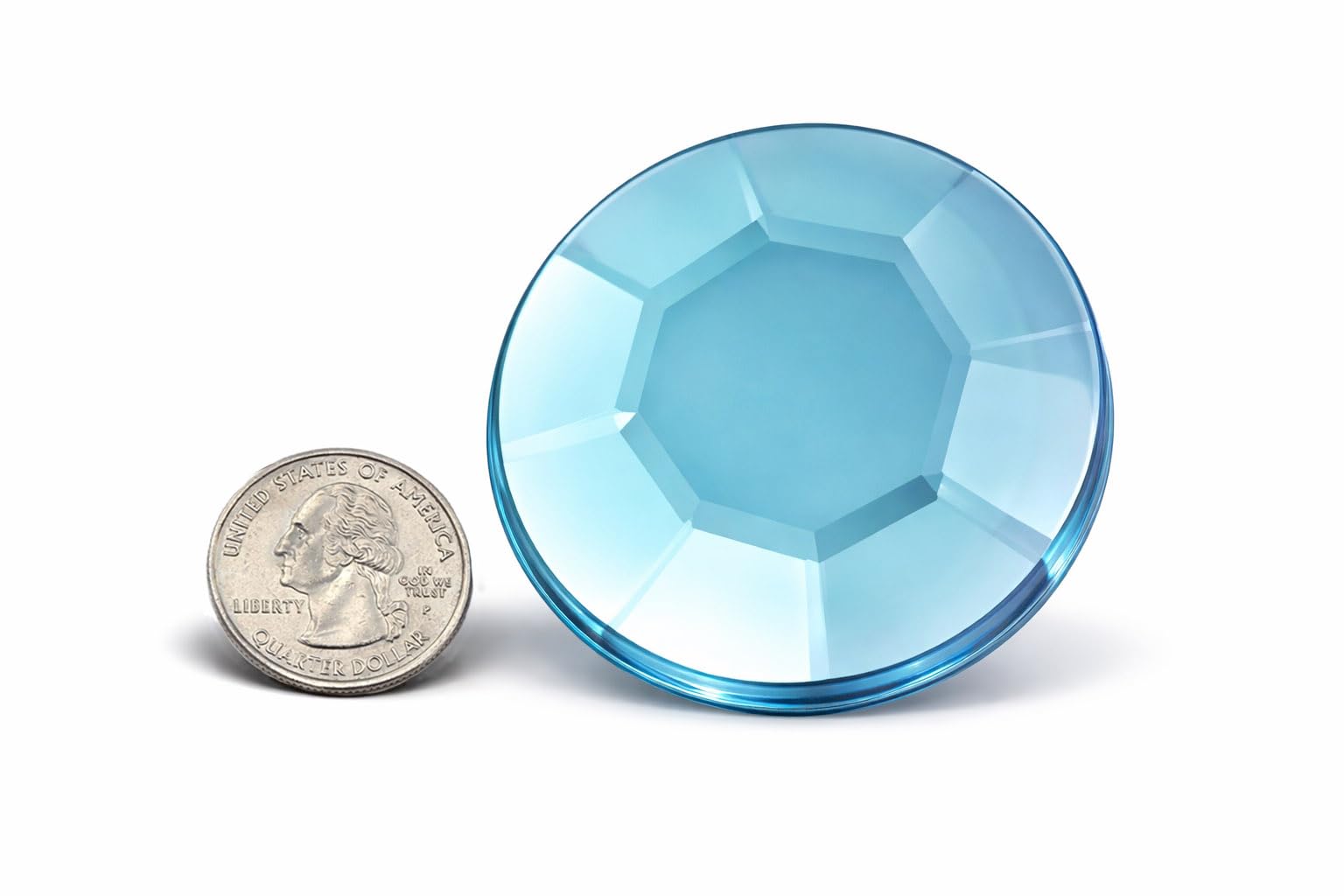 Allstarco 60mm Aqua Blue H109 Large Acrylic Flat Back Rhinestones for Cosplay Costume Making, Props Embelishments Plastic Gems Decor Jewels - 2 Pieces