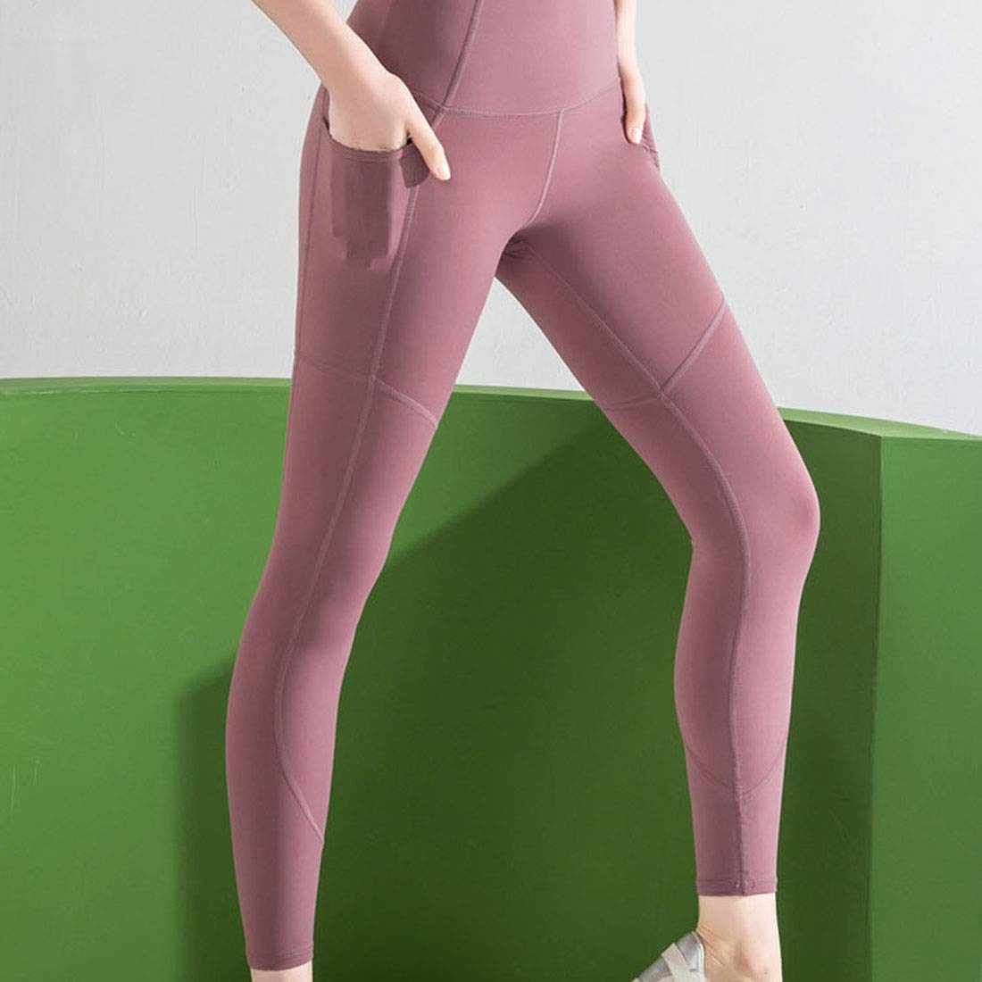 Moda Mallas Pantalones Deportivos Leggings Mujer, Leggings De Yoga para Mujeres con Bolsillos, Mallas De Compresión para Adelgazar Elegante