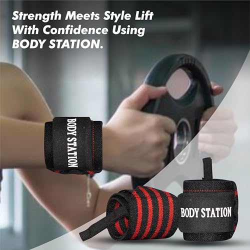 Image of Pro Weightlifting Wrist Wraps with Thumb Loop | Adjustable Gym Wrist Support for Men & Women - Powerlifting, Crossfit, Strength Training & Pain Relief