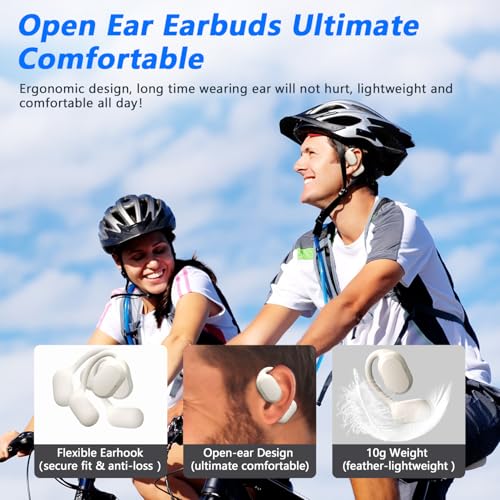 Image of BANIGIPA Open Ear Headphones, True Wireless Earbuds, Bluetooth 5.4 Headphones w /Dual Mic for Calling, Comfort Sports Over Ear Earbuds w /Earhooks for Running Traveling, IP67 Waterproof, 40H Playtime
