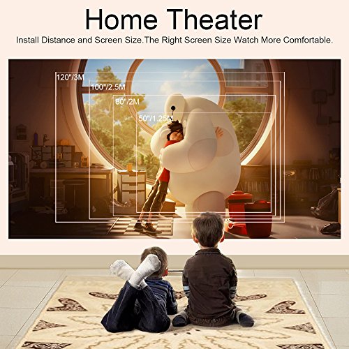 TOUMEI,Mini Portable Projector [2018 Upgarde] C800W Android 7.1 Video Projectors Max Throw 120" Display,Smart Mobile Projector Support Wi-Fi for iPhone,iPad and Laptop - Thumbnail 2