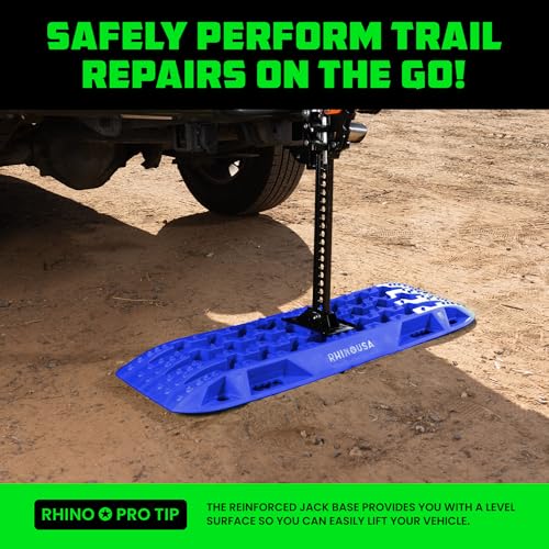 Image of Rhino USA Off-Road Traction Boards (2-Pack) - Sand, Mud & Snow (Blue)