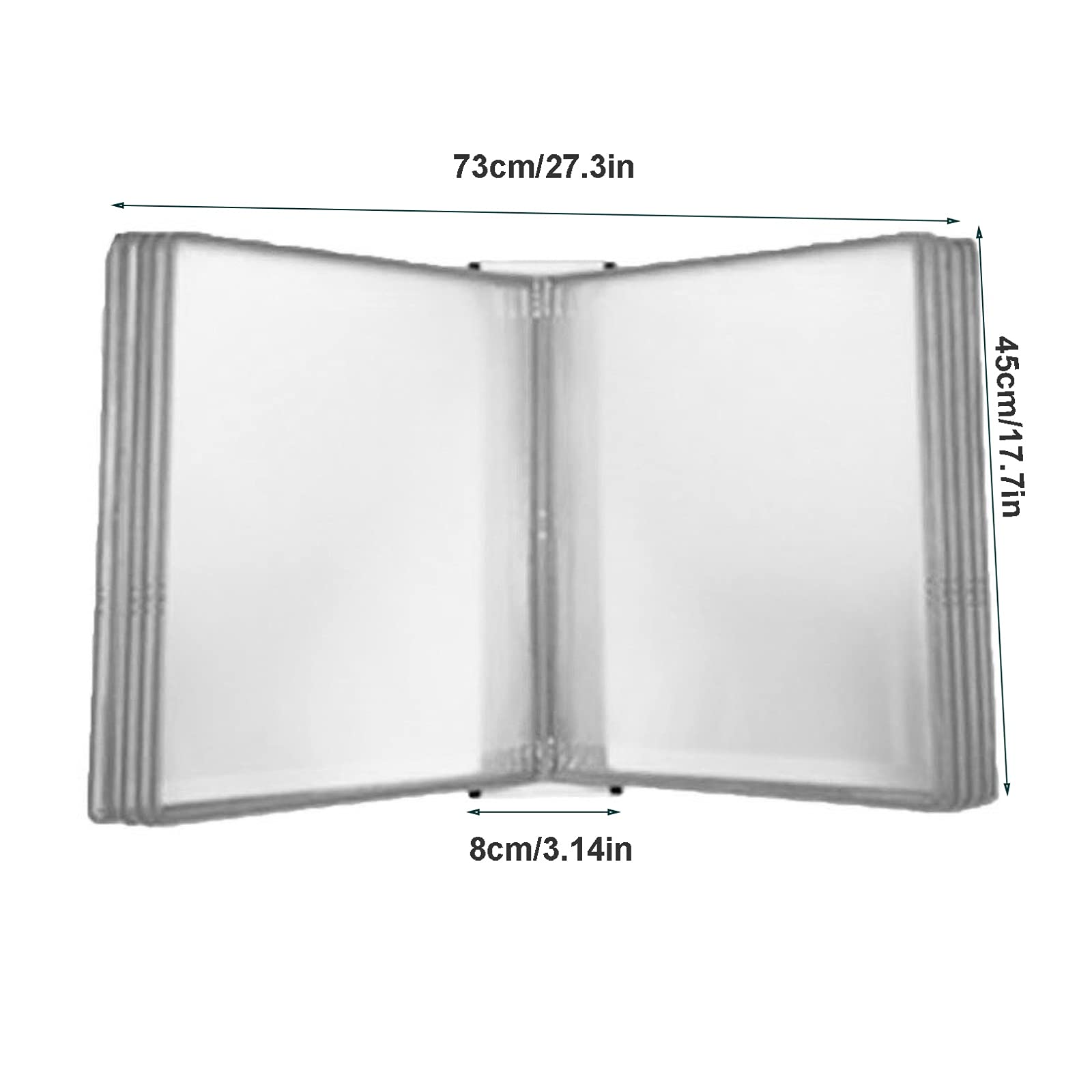 Soporte de pared de metal PVC A3 para documentos plegable con 10 bolsillos de tamaño carta, sistema de visualización sólido y estable (color: F)