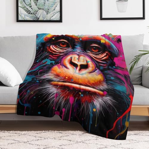 Manta de mono de franela suave para sofá y sillón de 130x150 cm 3