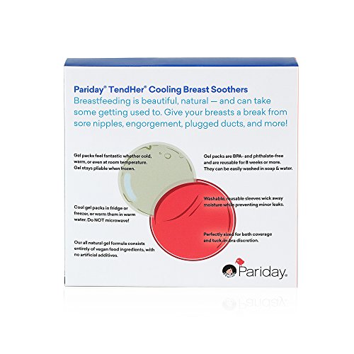TendHer Reusable Soothing Breastfeeding Gel Pads with Absorbent Covers, Hot or Cold Packs for Nursing Pain Relief from Sore Nipples, Engorgement and Clogged Ducts, Pack of 2 Gel Packs and Sleeves - Image 3