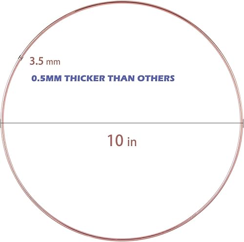 Miniatura 5 de Paquete de 8 anillos de metal para manualidades, anillos de macramé de 10 pulgadas, suministros de atrapasueños, centros de mesa circulares de aro
