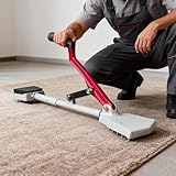 Knieloses Teppichspanner-Werkzeugset, mit Teleskopgriff und gepolstertem Boden, für einfache Teppichboden-Installation, Grau