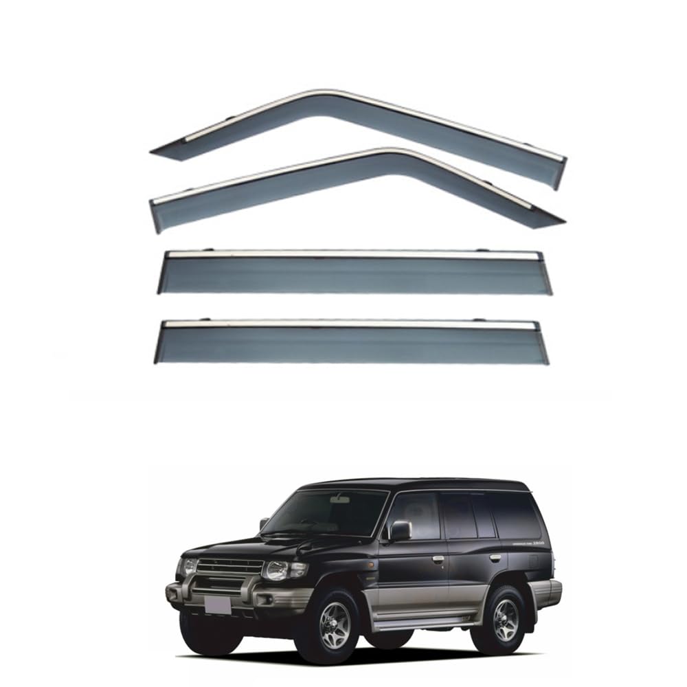 QOEMRHELT 4pc Set In-Channel Wind Deflectors, for Pajero V20 1992-1998 Window Visors Rain Guards Vent Visors Rain & Sun Protection,Car Accessories