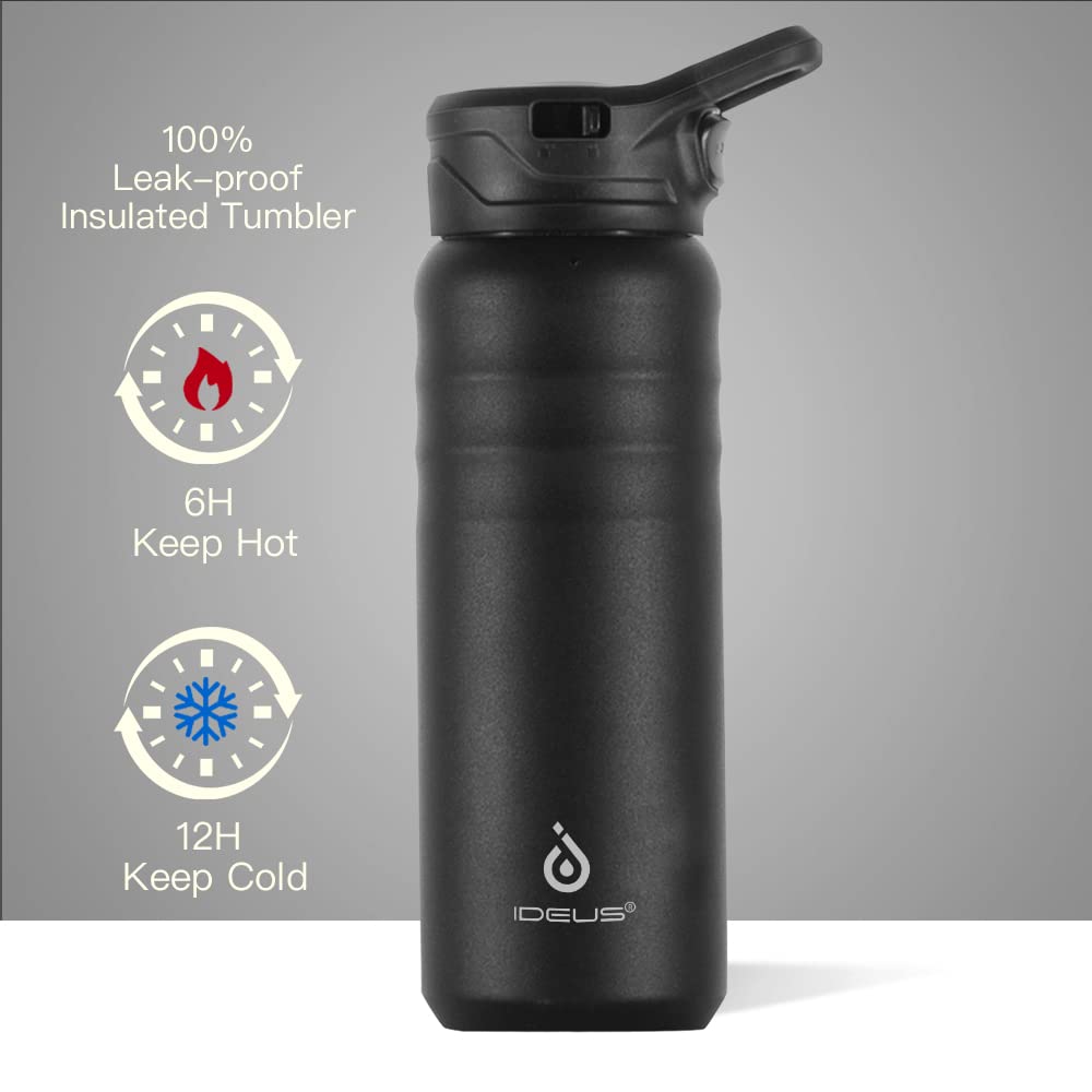 IDEUS Vacuum Insulated Water Bottle 710ml/24oz, Leak-Proof Stainless Steel Water Bottle, Double Wall Flask - Image 2