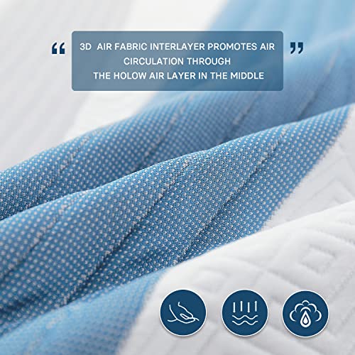 Gotcozy Heated Mattress Pad Queen Size Dual Control - Electric Mattress pad fit up to 15‘’with 10 Heat Seatings & 10 Hour Auto Off ETL Certified Machine Washable(Blue)