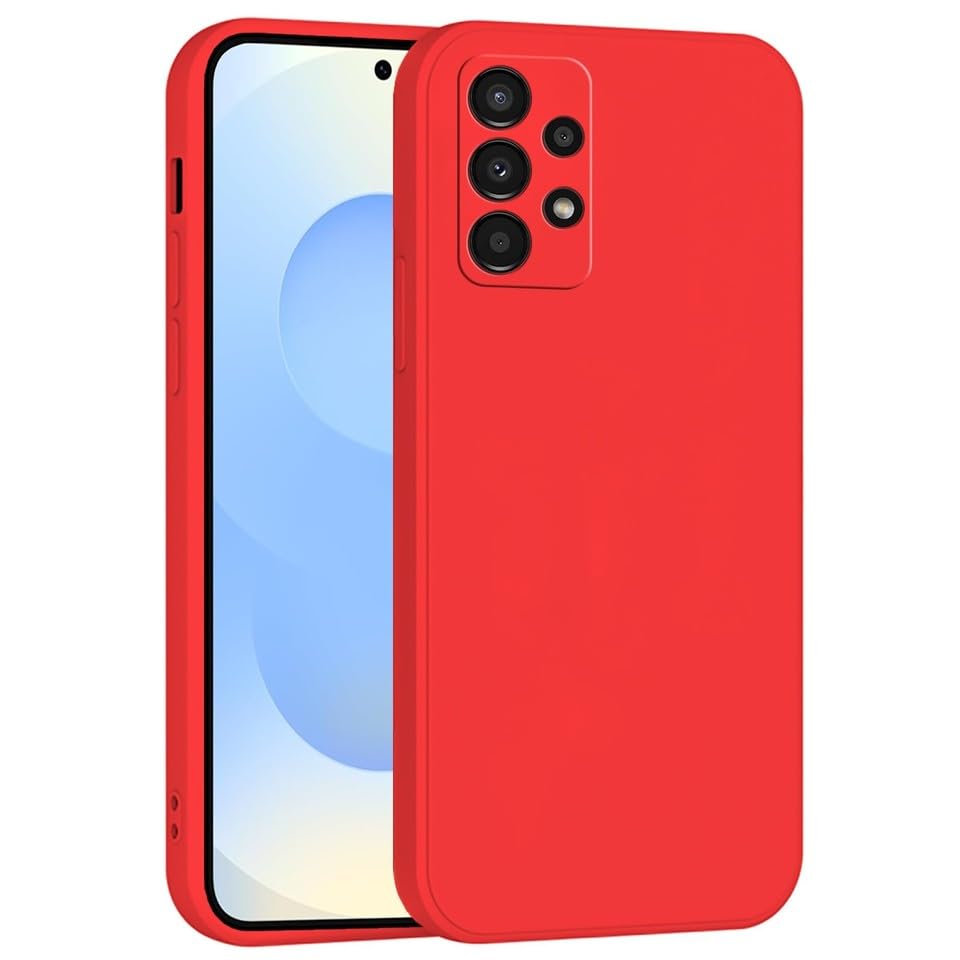 Mixroom - Cover Custodia Case per Samsung Galaxy A52 4G / 5G / A52S 5G Protezione Fotocamera in Silicone TPU Morbido Opaco Bordi Piatti Colore Rosso