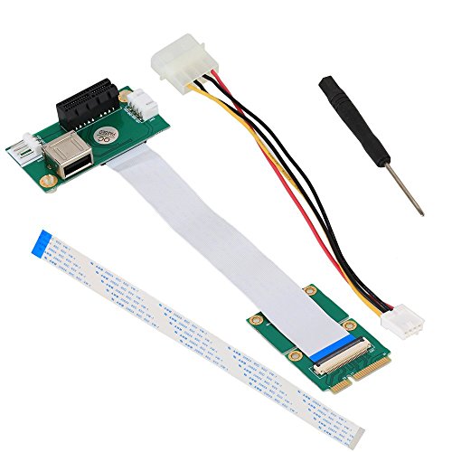 Mini PCI-E to PCI-E Express 1X Extension Cable Card Adapter Riser Card with USB