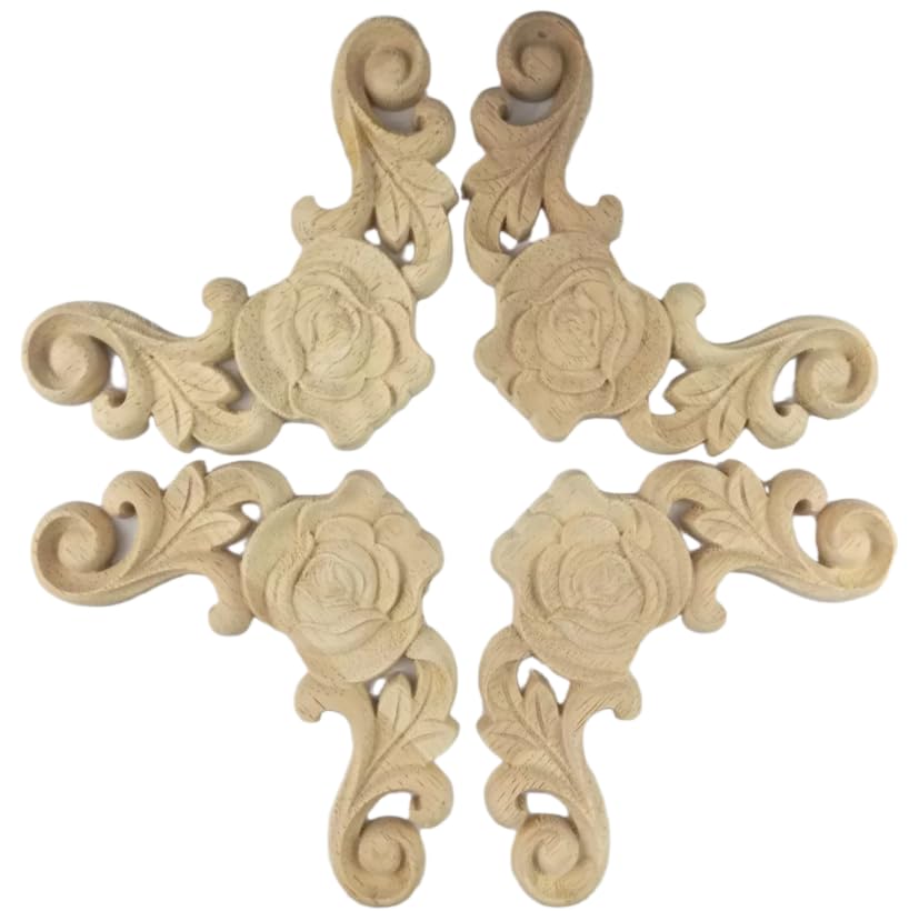 Amazon.co.jp: 木製花のアップリケ 家具装飾の10 個ヴィンテージ木材