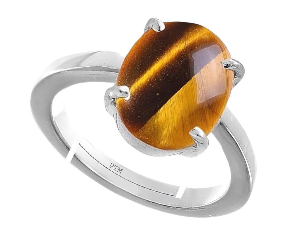 Tiger Eye 4.25 Ratti or 4 Carat Astrological Certified Natural Gemstone bis Hallmark 925 Sterling Silver Adjustable Ring for Men - nv4425-image-23