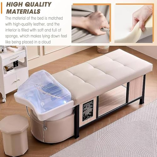 MegLob Head Care Shampoo Bed, Heavy Duty Shampoo Bed & Massage Table-in-1, Beauty Salon Thai Massage Shampoo Bed, Includs U-Shape Water Massage Backwash, Spa Resort Hair Salon Equipment,Green - Image 5