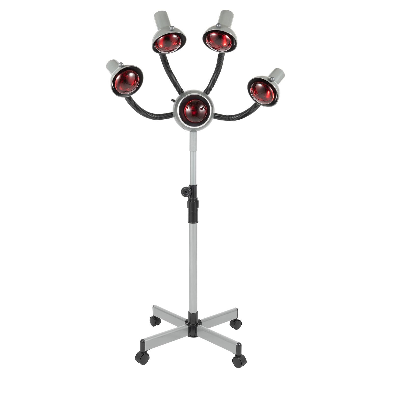 750W Infrared Heat Lamp Red Light, Portable Floor Hair Dryer with 5 Red Lights, Hair Color Processor & Dryer with Rolling Base for Hair Salon Hairdressing