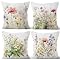 Yanutan Floral Throw Pillow Covers - 2-Pack Velvet Soft Decorative Pillowcases, 16x16 - View #8