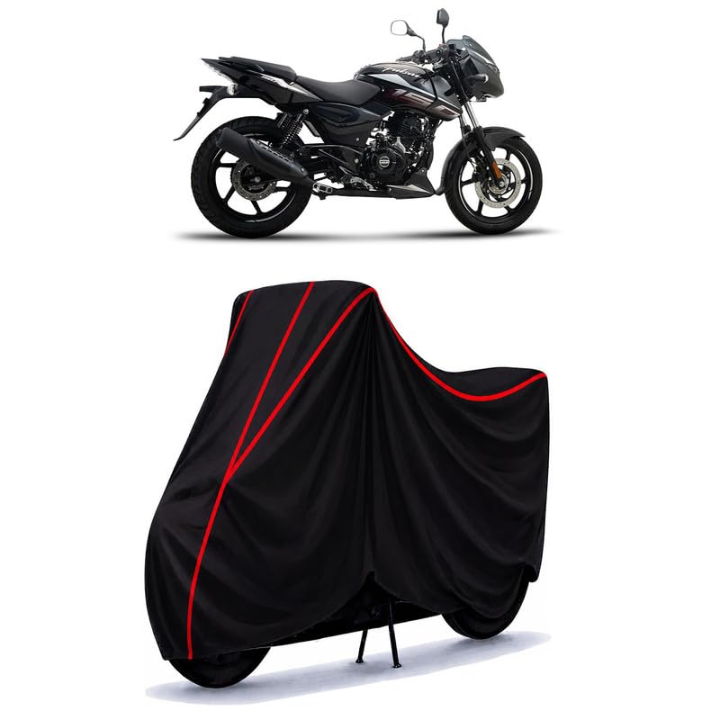 Image of Bajaj Pulsar 150 TD Water Resistant Bike Cover for All Motorcycles & Rain | Heavy Duty Taffeta Fabric | UV Protection, Dustproof, Scratchproof | All Weather Two Wheeler Body Cover with Elastic Bottom