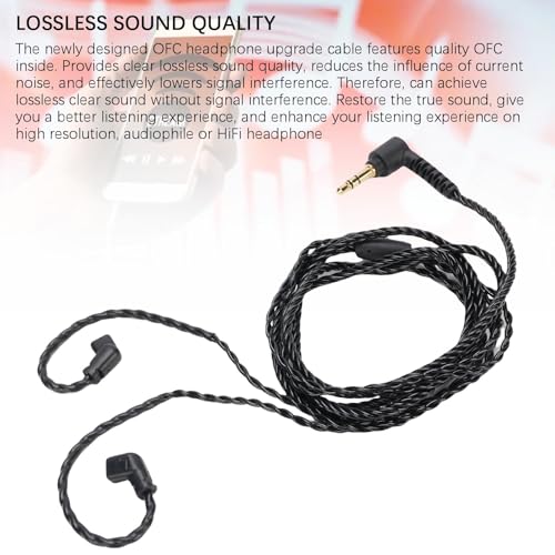 Cable HiFiPro IEM 3.5mm a QDC 0.78mm 2 Pin OFC Trenzado miniatura 5