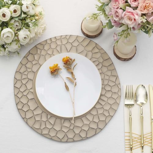 Platos Desechables 6 Pack 13" Taupe Plástico Irregular miniatura 2