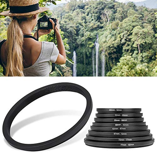 Juego de Adaptadores para Lentes de 8 Piezas en Metal, Anillos de Paso Ascendente de Filtros de 49 a 82 mm para Cámaras DSLR y sin Espejo miniatura 2