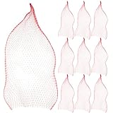 Toyvian Bolsa de Malla Roja Reutilizable 35 Cm para Frutas y Verduras, Bolsa de Almacenamiento Grande y Plegable, 100 Unidades para Compras y Transporte en Hogar y Cocina