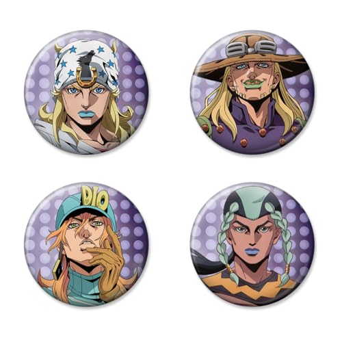 Image of Ata-Boy JoJo's Bizarre Adventure Steel Ball Run Set of Four 1.25 Inch Collectible Buttons
