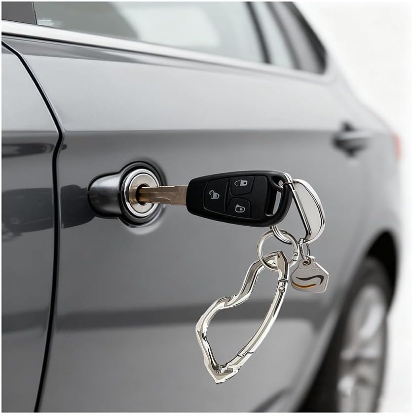 Irregular Cool Multi-Use Carabiner Keychain,Shiny Chrome Keychain,Material Y2K With Loop Key Ring - Image 6