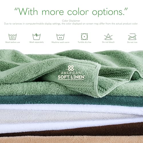 Image of American Soft Linen 100% Cotton Luxury Turkish Towels, 2PC 35x70 Bath Sheet | Soft Absorbent Quick Dry OEKO Tex Standard 100 Certificated Durable Machine Washable Breathable Premium Hotel Quality