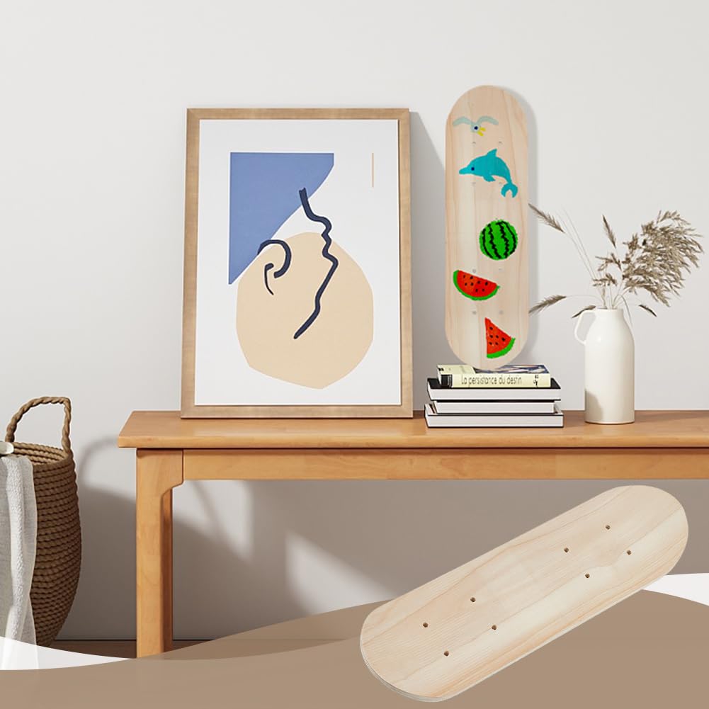 OLYCRAFT 43 x 12.6cm Großes Unbedrucktes DIY Skateboard Deck Aus Holz – Doppelseitige Graffiti Platte Für Individuelle Skateboard Projekte Und Einzigartige Künstlerische Designs