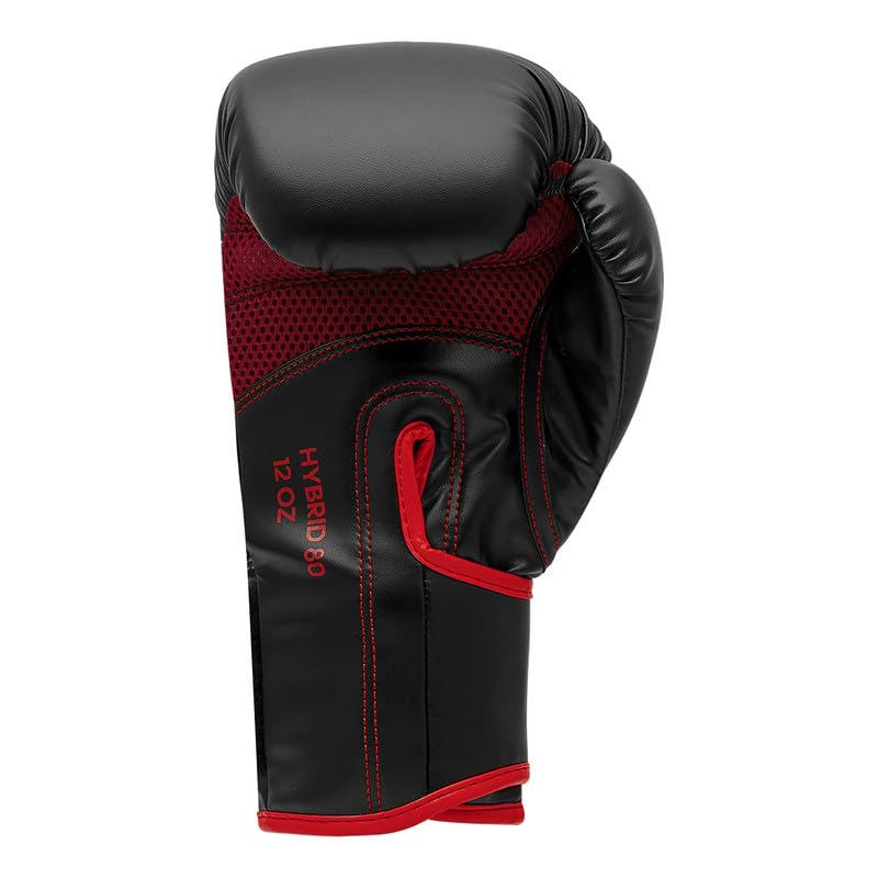 adidas Unisex - Adult Hybrid 80 Boxing Gloves, Black/Red, 12 oz EU, Black / Red - Image 2