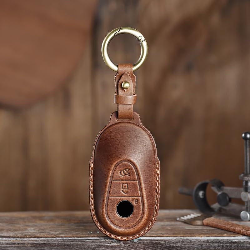 Miniatura 4 de ontto Funda inteligente para llaves con control remoto inteligente, funda de cuero para llave compatible con Mercedes-Benz Clase C Clase S Clase G