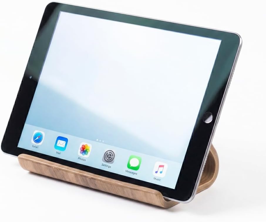Bamboo Cell Phone Stand Wooden Tablet Stand for Desktop, Wood Holder for iPhone iPad Tablets and All Phones