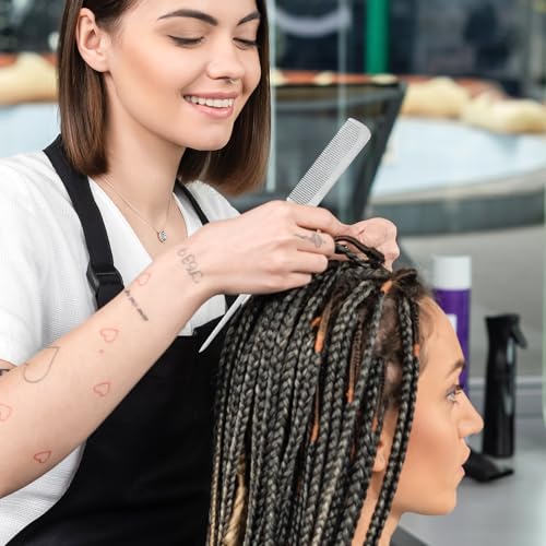2 Stück Edelstahl Haarkamm,Professioneller Friseur Kamm,Edelstahl Antistatischer Haar Kamm,Nadelstielkamm für Männer und Frauen,Friseurbedarf,Verschiedene Arten Haare
