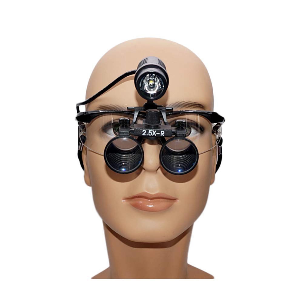 asdchZen Dental Loupes,2.5X 3.5X Binocular Loupes Double Eyes Hands Headband Magnifier,With Headlights-For Dental Surgical,Jewelry Appraisal,And Miniature Engrav