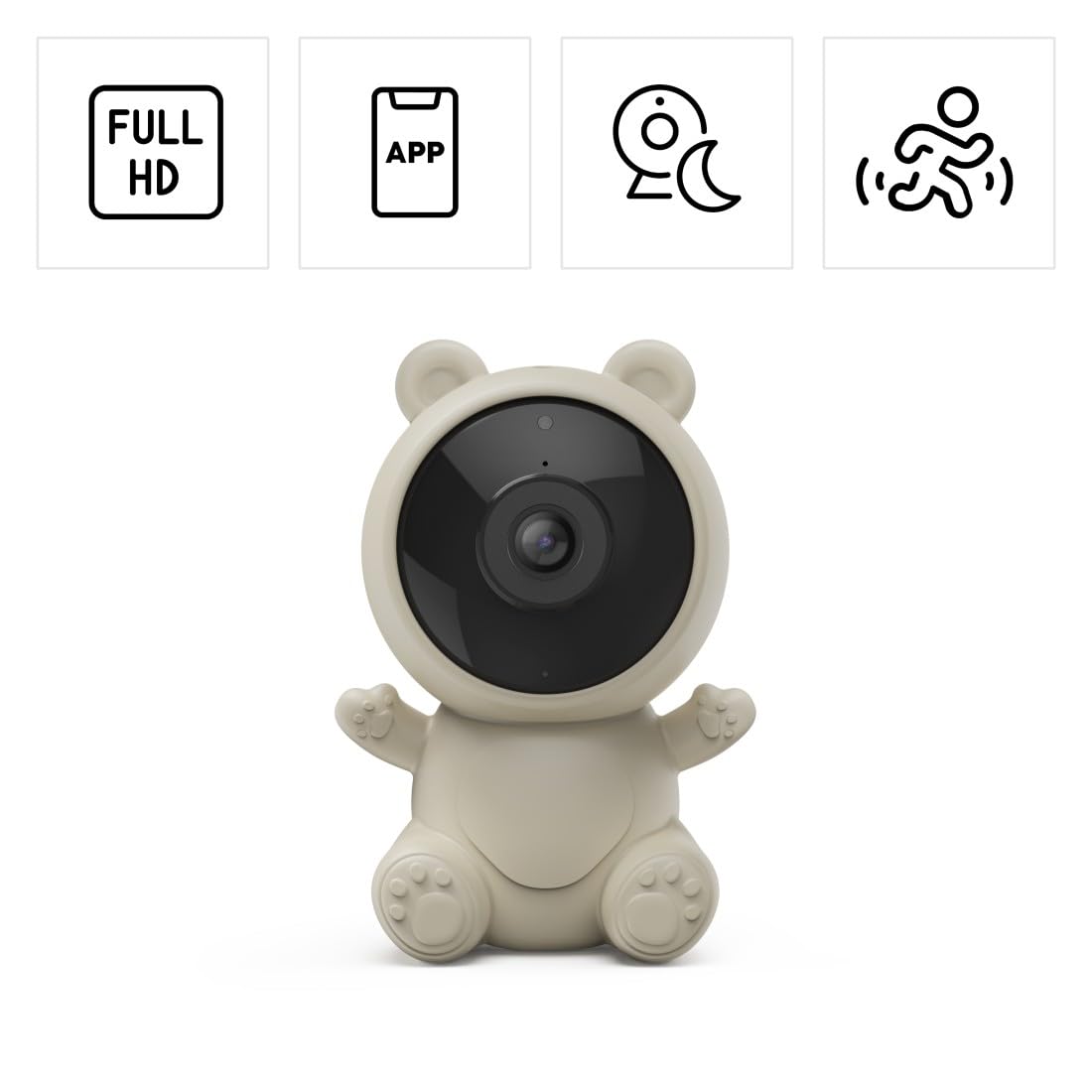 Hama | Cámara de vigilancia Inteligente para bebés con WiFi - Blanco | Vigilabebés con App y visión nocturna, Monitor de bebé con audio bidireccional y sensor de movimiento, Luz nocturna