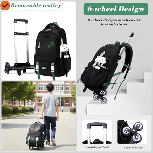 Image of PALAY School Bag Trolley Rolling Backpack for Girls Boys Elementary Middle School Bags Kids Backpack with 6 Wheels