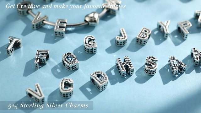 Vintage Sterling Silver Letter Charms A-Z - 4 Leaf Clover Openwork Alphabet Beads For Bracelets & Necklaces