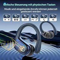Aptkdoe In Ear Kopfhörer Kabellos Sport, Bluetooth 5.4 Kopfhörer mit ENC Mic, 75 Std Spielzeit, Anpassung über die App, Hi-Fi Stereo, IP7 Wasserdicht Ohrhörer mit Ohrhaken für Joggen/Gym, Blau – Ansicht 8